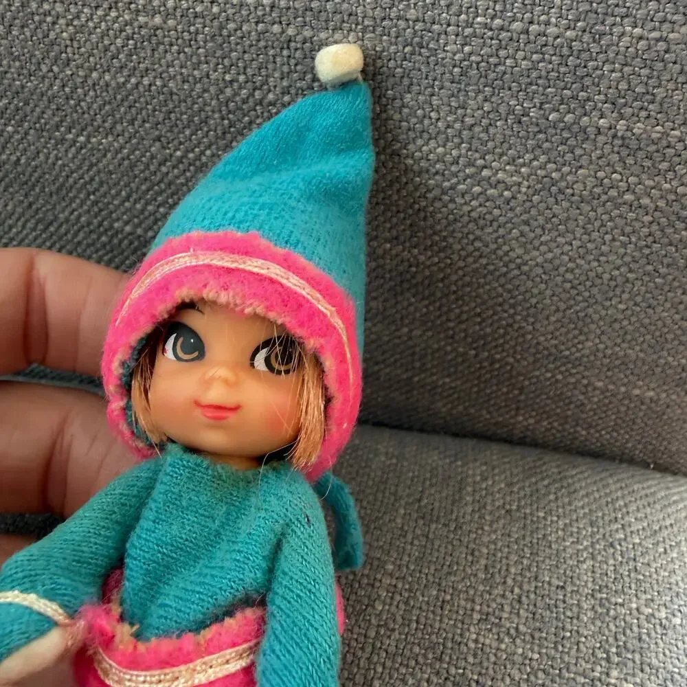 Vintage Liddle Kiddles Freezy Sliddle Doll, Clothes, Sled 1960s